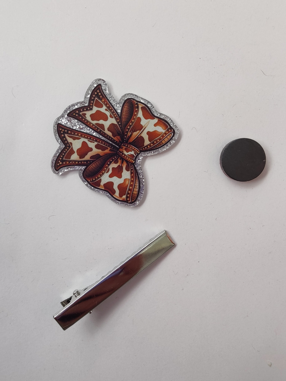Custom Handmade Character Magnet or Hair Clip- Western Bow